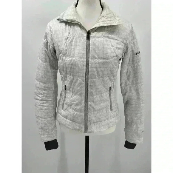 Columbia OmniHeat/OmniShield Interchange Winter Jacket White/Gray Stripes, Sz XS - Picture 2 of 14